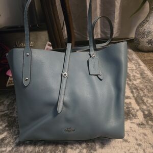 Coach Sky Blue Leather Tote